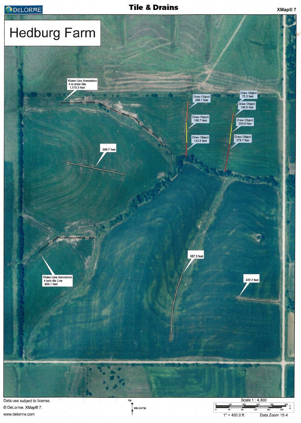 Picture: Overhead view of the farm with project notes.